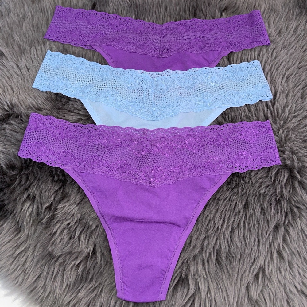 (3)NATORI Bliss Perfection Thongs,One Size